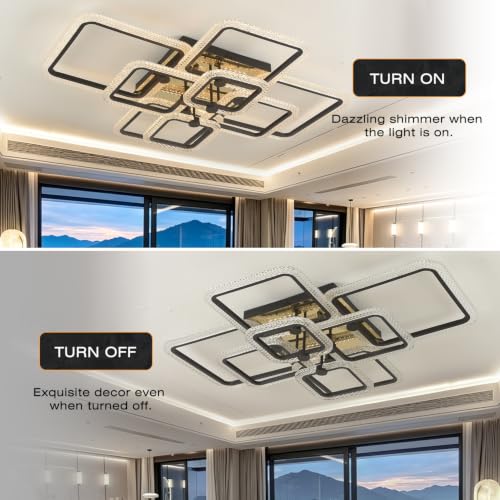 Black Square LED Ceiling Fixture