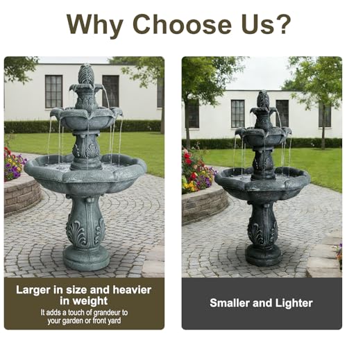 48" Grey Water Fountain Outdoor