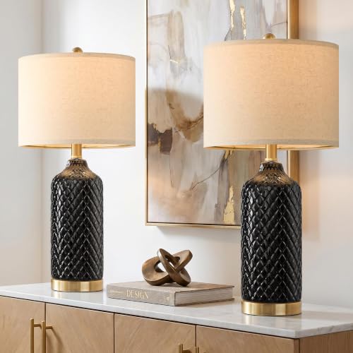 24.25" Ceramic Table Lamps for Living Room Bedroom Modern Lamps Set of 2 (2 Count)