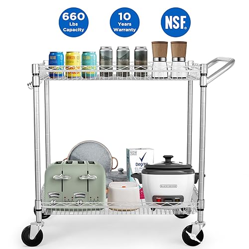 Heavy Duty 2 Tier Rolling Cart
