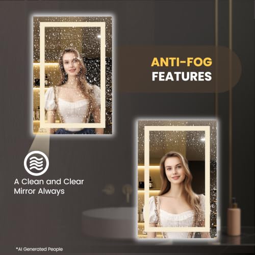 20"x34" LED Bathroom Mirror with Lights