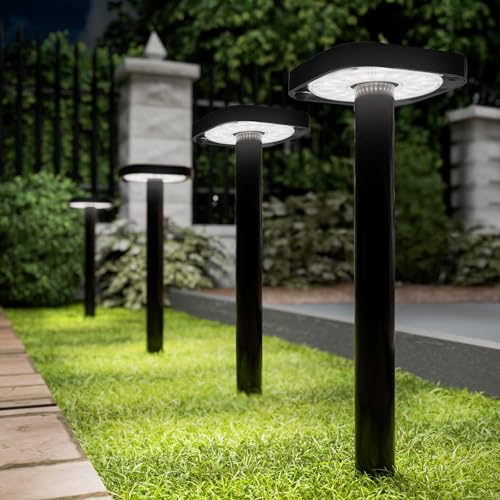 Sunco 4 Pack Square Solar Pathway Lights Outdoor (4 Count)