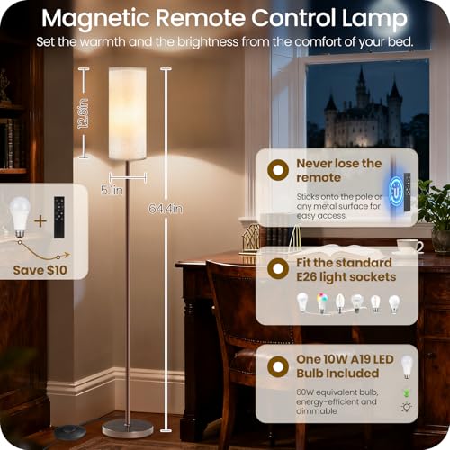 Dimmable Floor Lamps for Living Room with Remote and Foot Switch