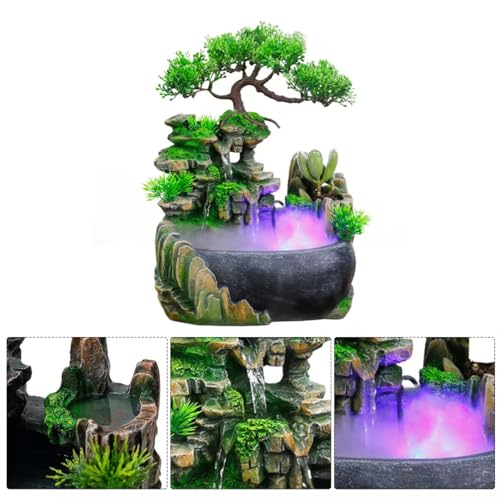 11 Inch Tabletop LED Waterfall Fountain with Mist Effect