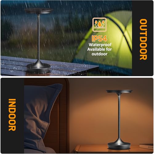 LED Rechargeable Cordless Outdoor 6000mAh Battery Table Lamp 2 (2 Count)