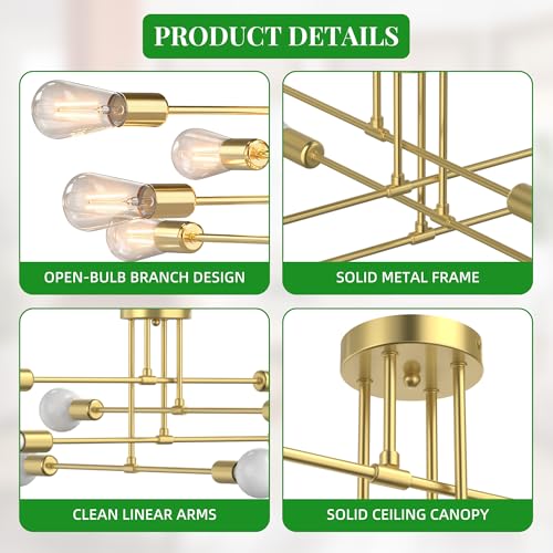 Modern Sputnik Chandelier Ceiling Light Fixtures