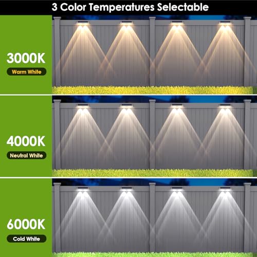 12 Pack Solar Fence Lights Outdoor Waterproof LED (12 Count)