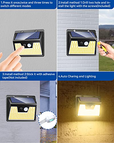 Solar Lights Outdoor Waterproof (4 Count)