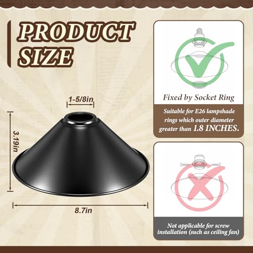 4 Pcs Black Dome Lamp Shade Replacement (4 Count)