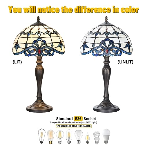 TL0003 Tiffany Table Lamp Blue Baroque