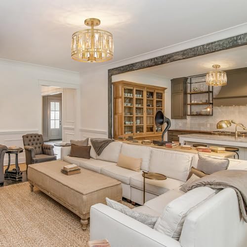 Gold Semi Flush Mount Ceiling Light
