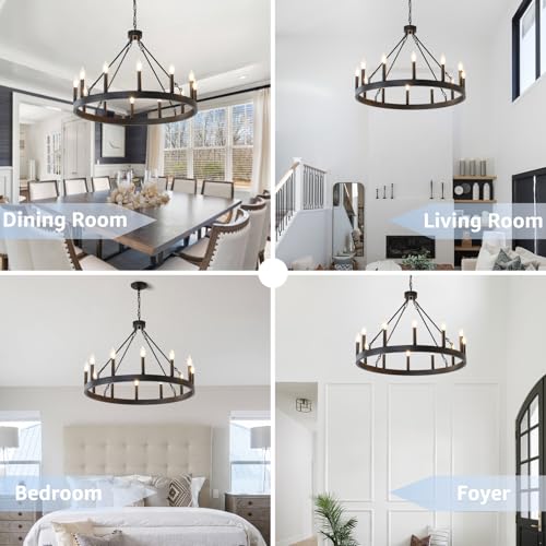 32" Wagon Wheel Light Fixture 12