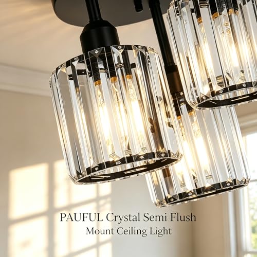 Crystal Semi Flush Mount Ceiling Light