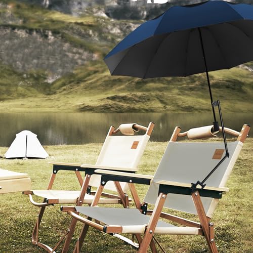 UPF 50+ Beach Umbrella with Adjustable Universal Clamp