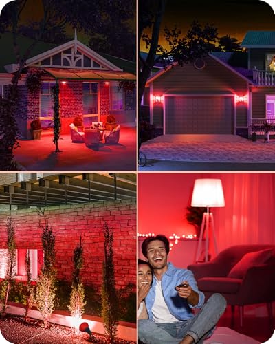 Dimmable Halloween Red PAR38 Flood LED Light Bulbs (4 Count)