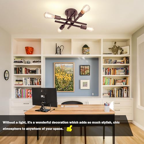 4 Light Semi Flush Mount Ceiling Light Fixture