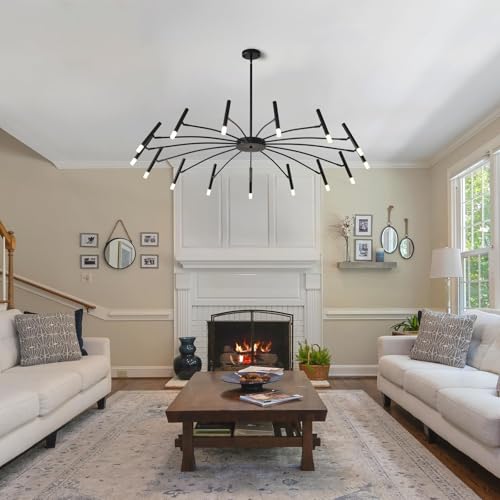 53" Black Modern Chandelier 15