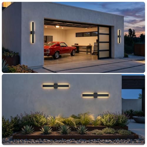 2 Pack 31.5 inch Modern LED Outdoor Wall Light