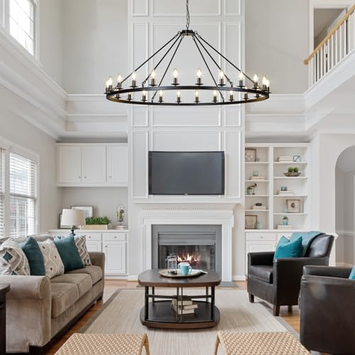 Black Wagon Wheel Chandelier 53