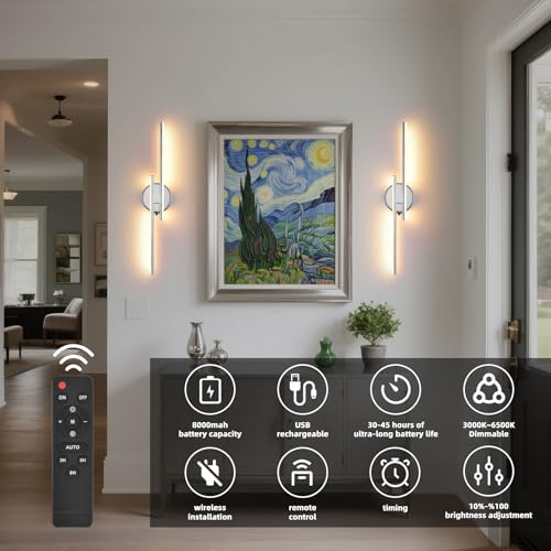 Rechargeable Battery Operated Wall Sconce Set Of Two (2 Count)