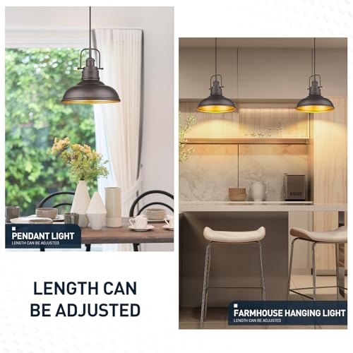 2 Pack Farmhouse Pendant Light Fixtures (2 Count)