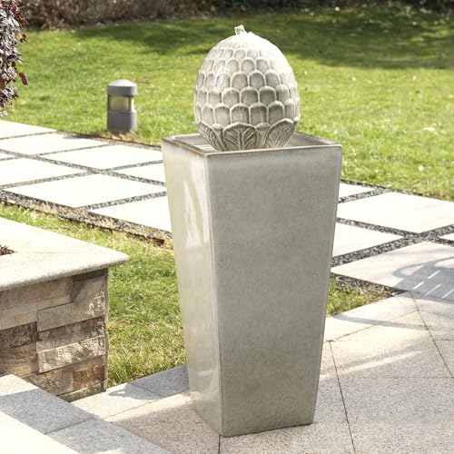 Ceramic Outdoor Water Fountain with LED Light