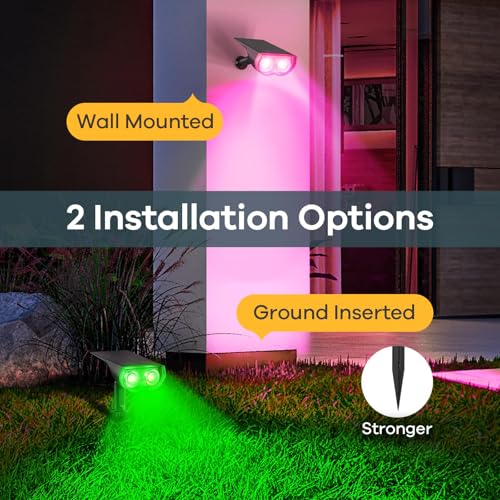 Solar Lights Outdoor Waterproof LED Landscape Spotlight RGB 6 Pack (6 Count)
