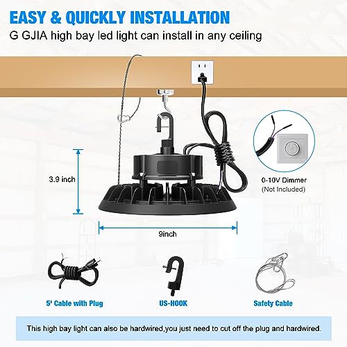15000LM Super Bright High Bay Lights 5000K (4 Count)