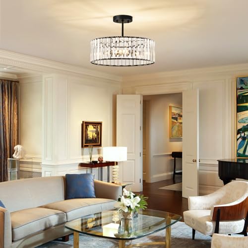Crystal Black Ceiling Light