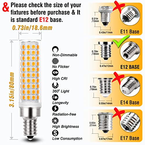E12 100 Watt Equivalent LED Candelabra Bulbs C7 (5 Count)