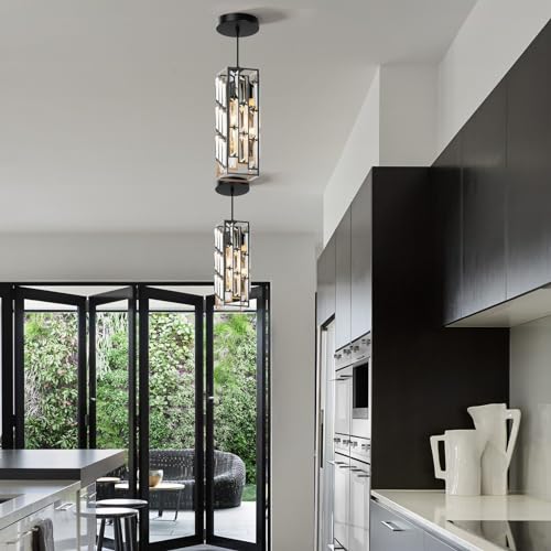 Modern 1 Light Crystal Pendant Light Kitchen Island (2 Count)