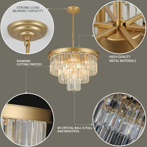 Gold Crystal Chandeliers for Dining Room