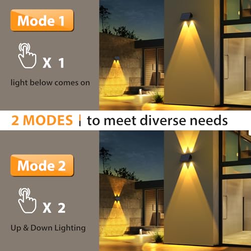6PACK Solar Wall Lights Outdoor