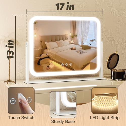 Vanity Mirror with Lights 17''x13'' Makeup Mirror with Lights