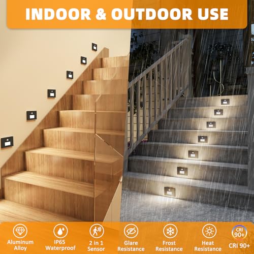 12 Pack 5CCT 120V Motion Sensor Step Lights (12 Count)