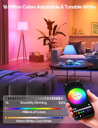 Smart A19 LED Light Bulbs (2 Count)