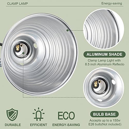 8 Pack Clamp Lamp Light with Aluminum Reflector