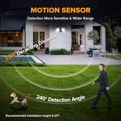 35W 4000LM LED FloodLights with 2 Sensors (2 Count)