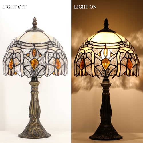 Tiffany Lamp Stained Glass Table Bedside Accent Light 8X8X14.5 inch