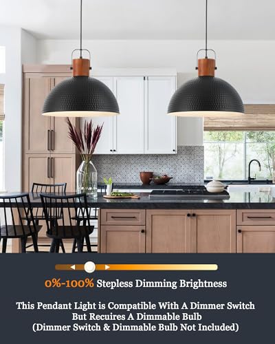 16 Inch Ash Wood Hammered Pendant Light Fixtures