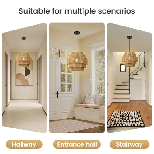 5 Tier Rattan Chandelier Light