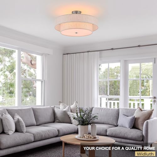 21.7" Large Chrome Flush Mount Ceiling Light