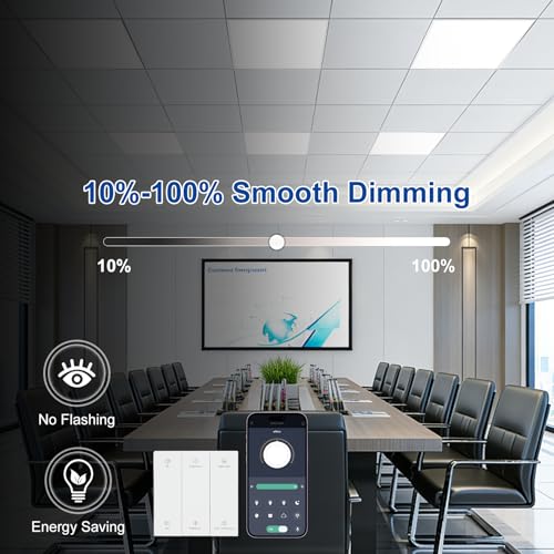 2x2 LED Flat Panel Light with Wireless Switch & App Control 1Pack
