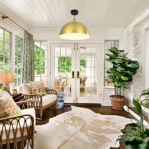 Large Brushed Gold Pendant Light