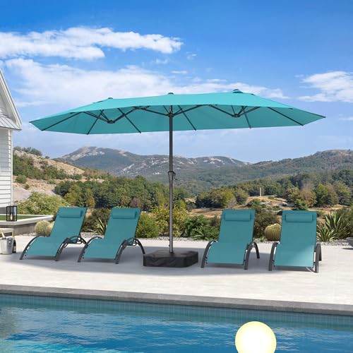 Patio Umbrella 14ft with Base Large Rectangle