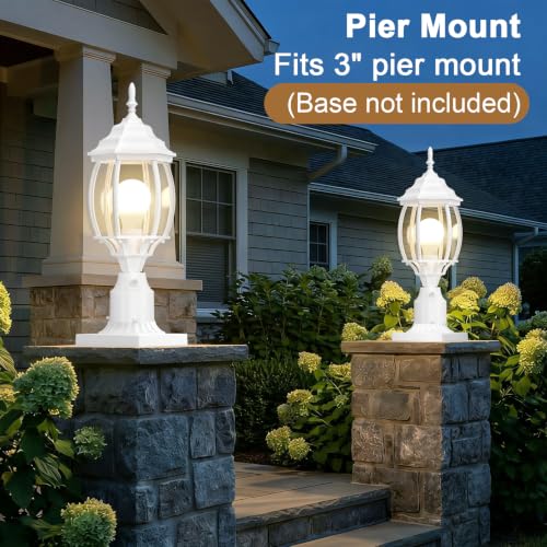 White Dusk to Dawn Outdoor Post Light
