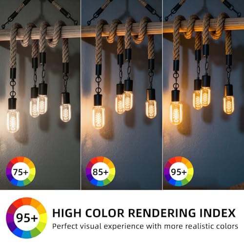 T45 Edison Bulbs 40 Watt Vintage Edison Light Bulbs Dimmable E26 Base Antique Filament Light Bulbs Amber Glass 2200K Warm White 110 (4 Count)