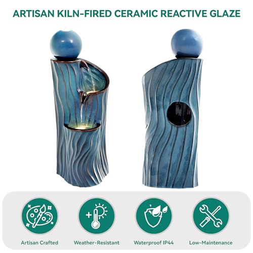 32" H Ceramic Outdoor Water Fountain
