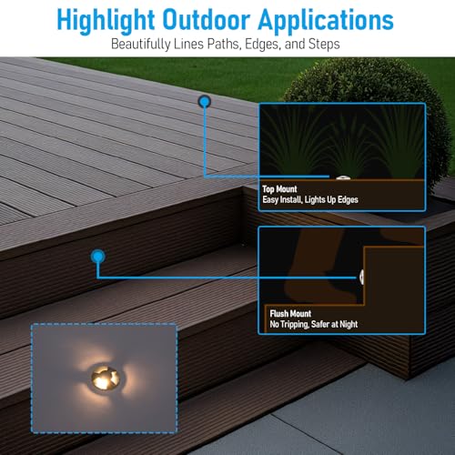 12 Pack 3000K Recessed Low Voltage LED Deck Light (12 Count)