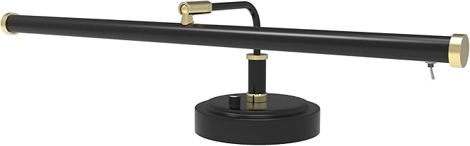 Cocoweb Adjustable LED Upright Piano Desk Lamp in Black with Brass Accents - PLED101D - Aura Lighting